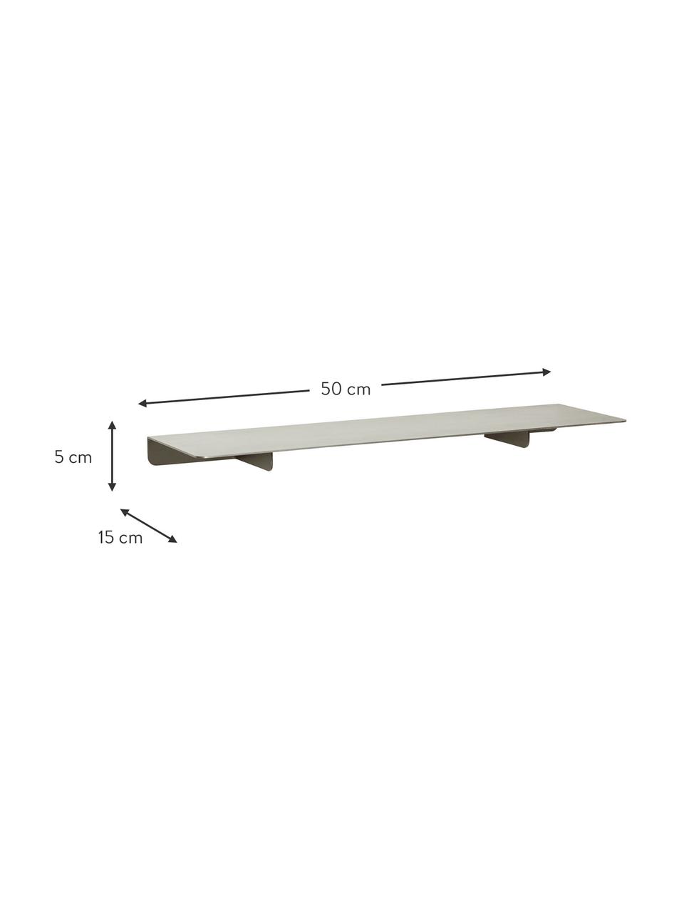 Stahl-Wandregal Fold, Stahl, beschichtet, Silberfarben, B 50 x H 5 cm