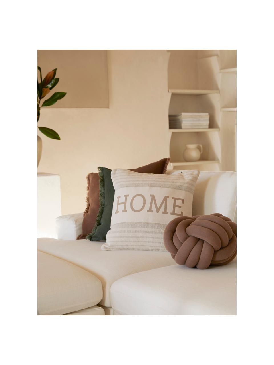 Spletený polštář Twist, Taupe, Ø 30 cm
