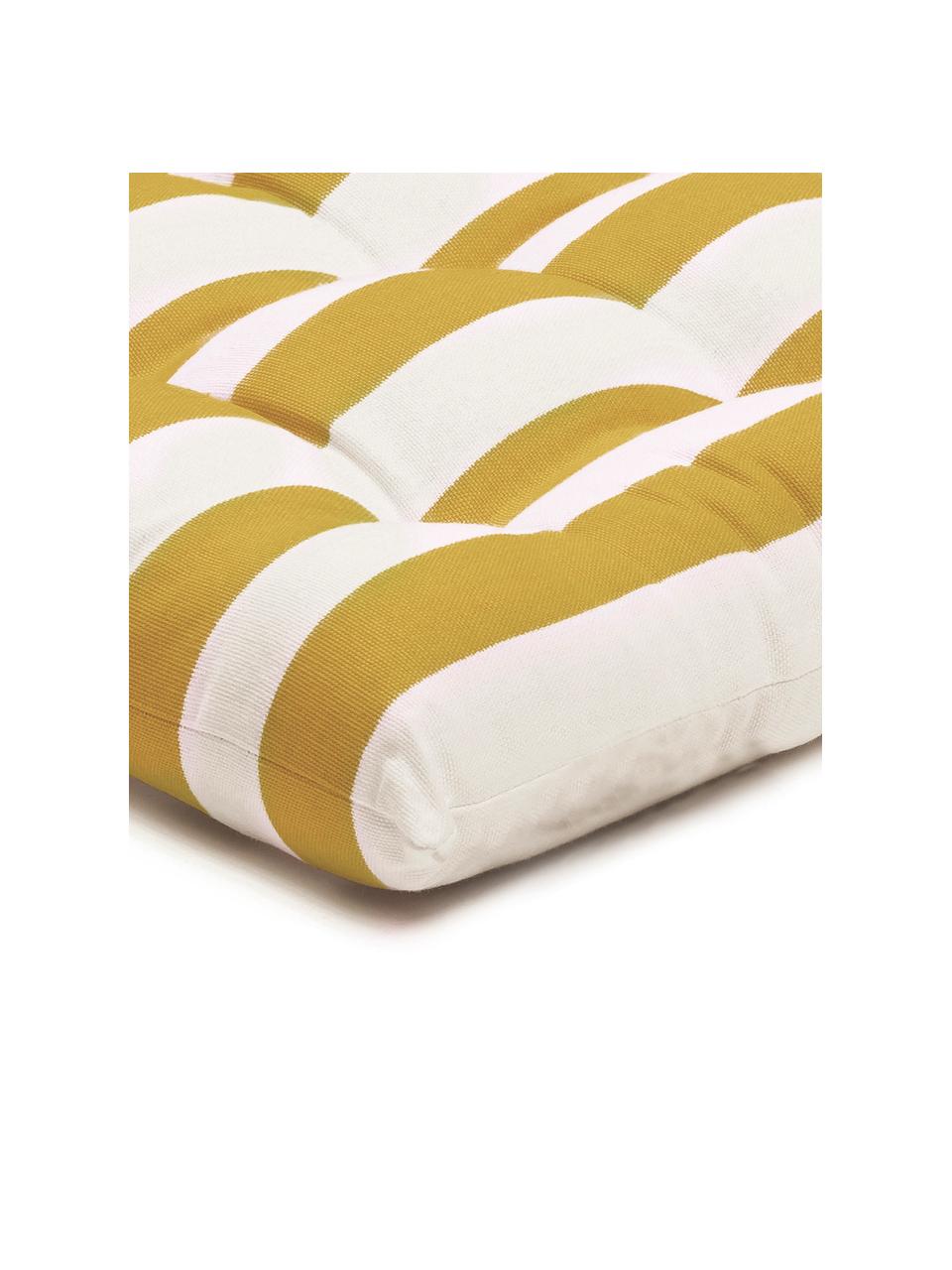 Coussin de chaise 40x40 rayures jaunes Timon, Jaune, blanc, larg. 40 x long. 40 cm