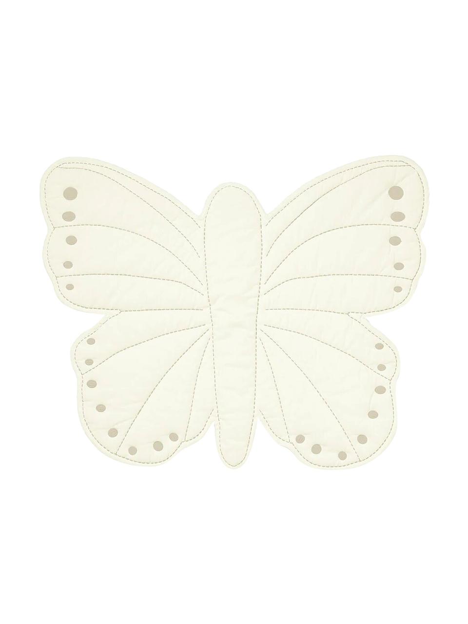 Baby-Spielmatte Butterfly aus Bio-Baumwolle, Bezug: 100 % Bio-Baumwolle, GOTS, Gebrochenes Weiß, B 100 x L 85 cm