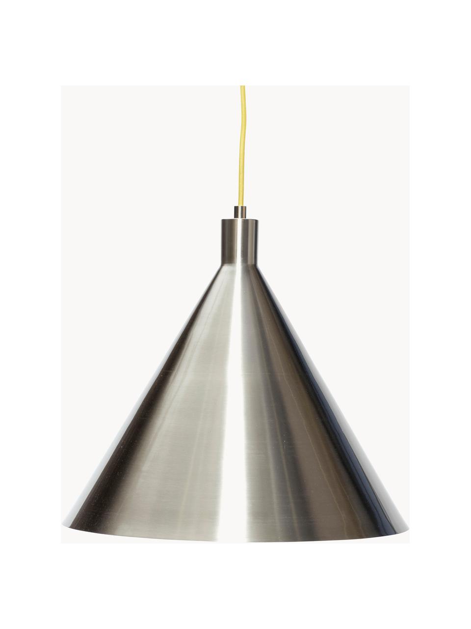 Lámpara de techo Yama, Pantalla: vidrio, Anclaje: metal recubierto, Cable: cubierto en tela, Plateado, Ø 40 x Al 35 cm