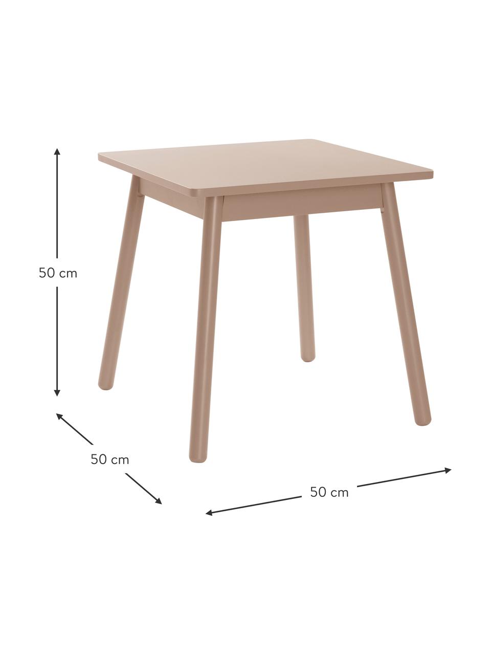 Drevený detský stôl Kinna Mini, Borovicové drevo, MDF-doska strednej hustoty, lakované, Bledoružová, Š 50 x V 50 cm