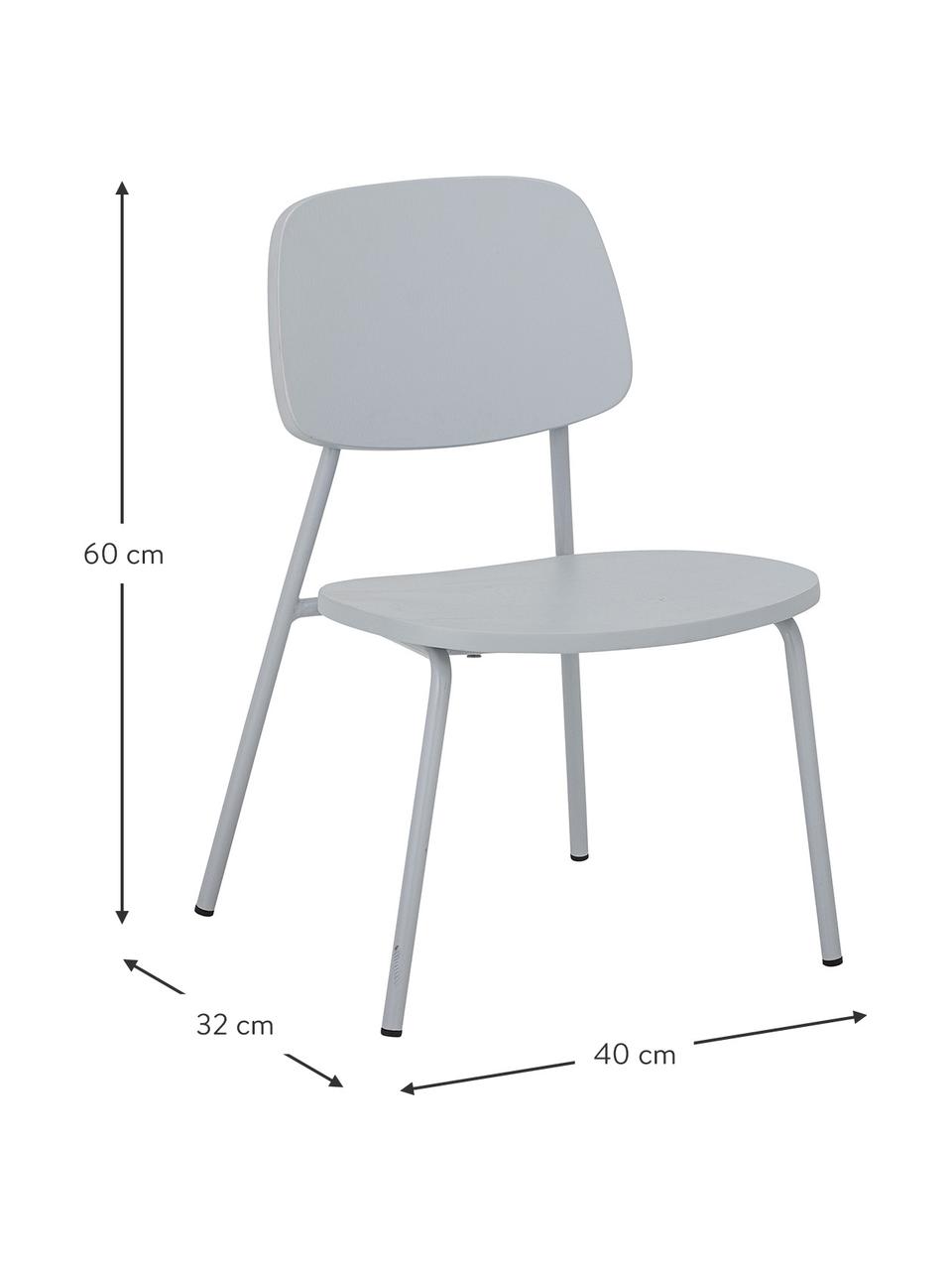 Kinderstoel Gugga, Poten: gelakt metaal, Grijs, B 40 cm x H 60 cm