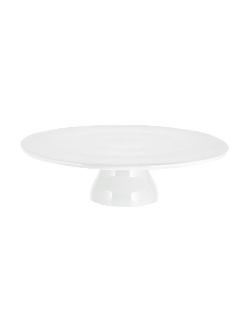 Plat à gâteau porcelaine blanche Yanis, Ø 33 cm, Blanc