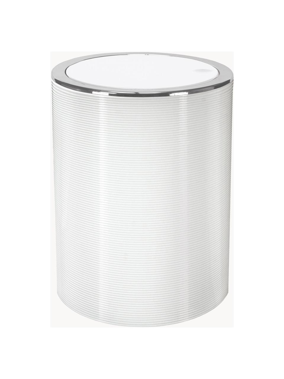 Poubelle design couvercle à basculeTrace, Plastique, Blanc, 5 l