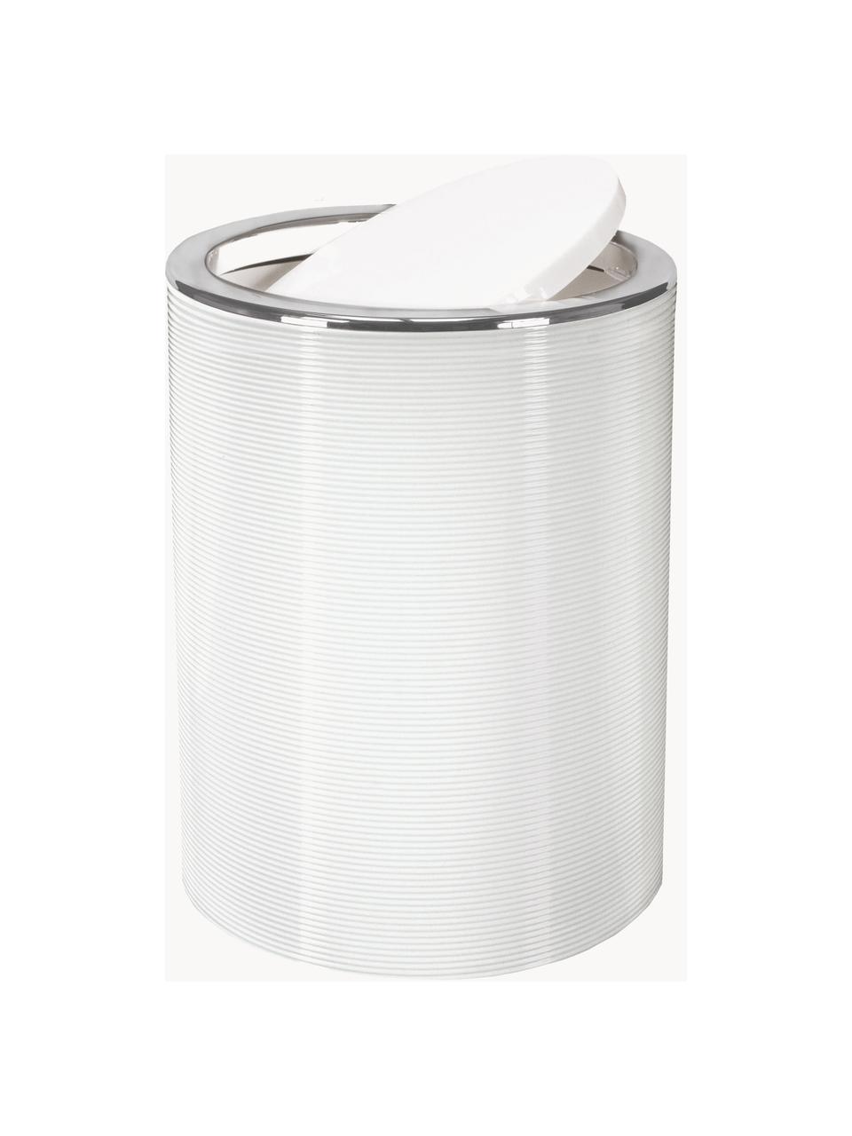 Poubelle design couvercle à basculeTrace, Plastique, Blanc, 5 l