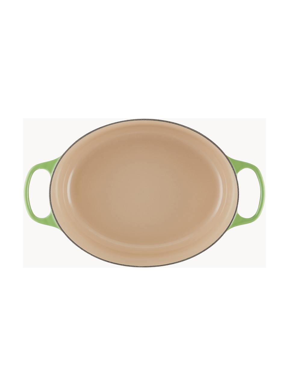 Cocotte ovale en fonte émaillée Signature Collection, Fonte, émaillée, Tons verts, larg. 31 x 18 cm, 6,3 L