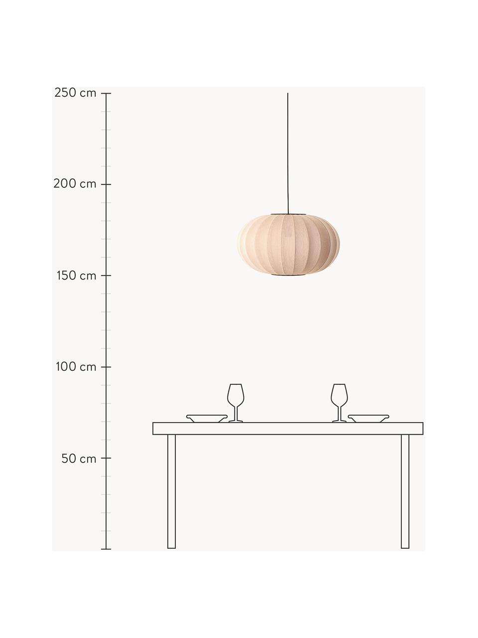 Lampada a sospensione Knit-Wit, Paralume: fibra sintetica, Beige chiaro, Ø 45 x Alt. 26 cm