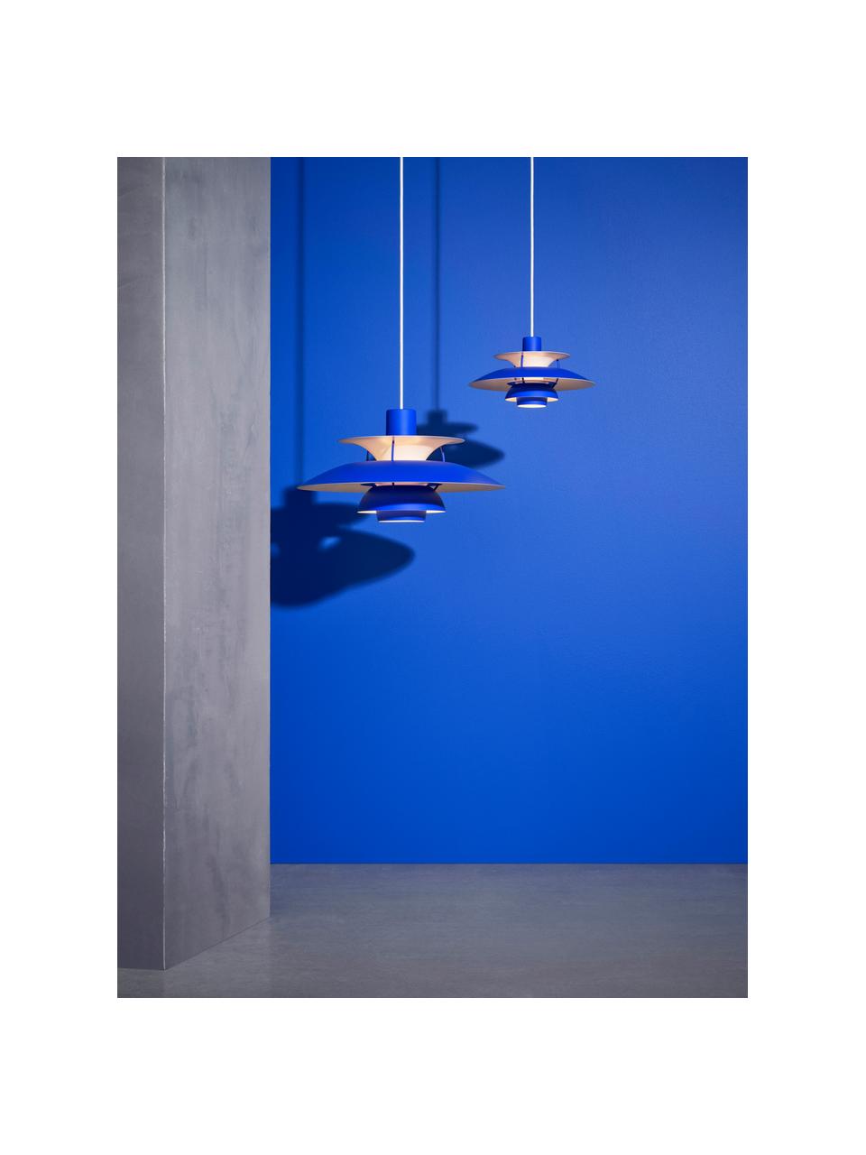 Lampada a sospensione PH 5, varie misure, Paralume: metallo rivestito, Blu elettrico, Ø 50 x Alt. 27 cm