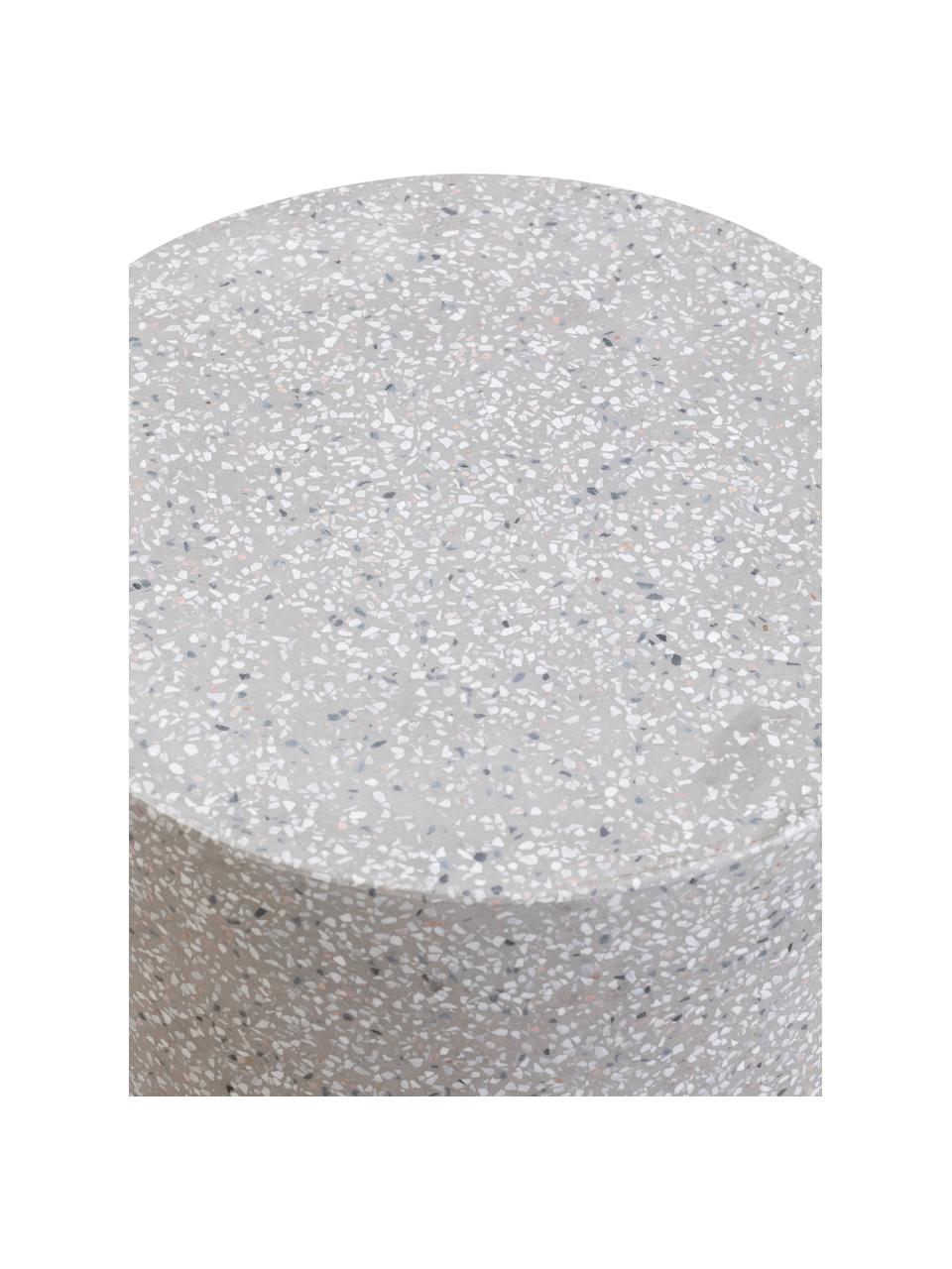 Kulatý zahradní odkládací stolek Terrazzo, Terrazzo, cement, Šedá, Ø 37 cm, V 40 cm