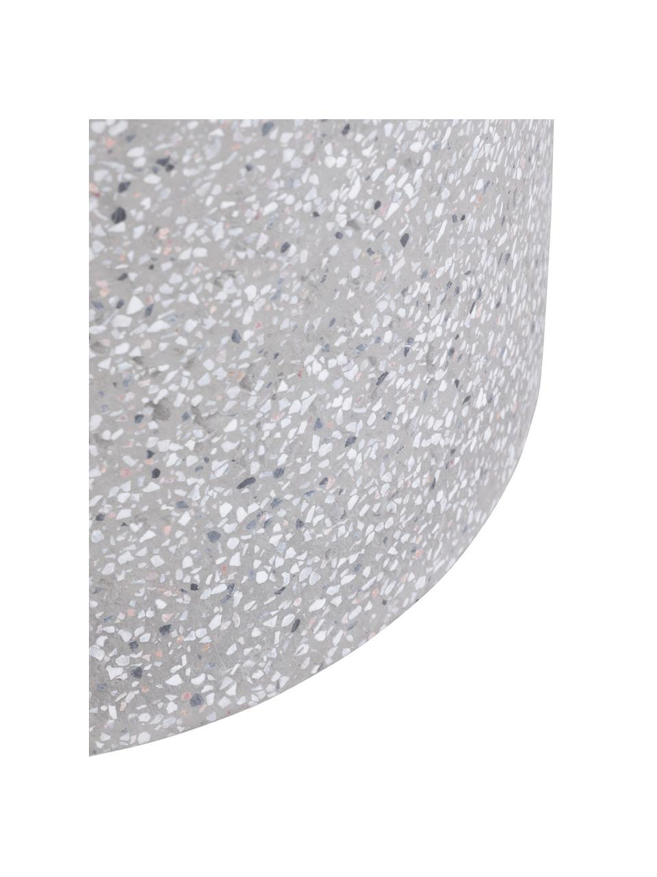 Kulatý zahradní odkládací stolek Terrazzo, Terrazzo, cement, Šedá, Ø 37 cm, V 40 cm