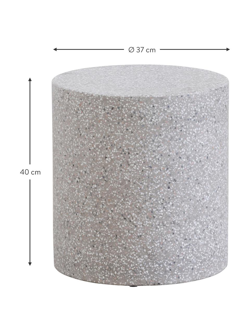 Kulatý zahradní odkládací stolek Terrazzo, Terrazzo, cement, Šedá, Ø 37 cm, V 40 cm