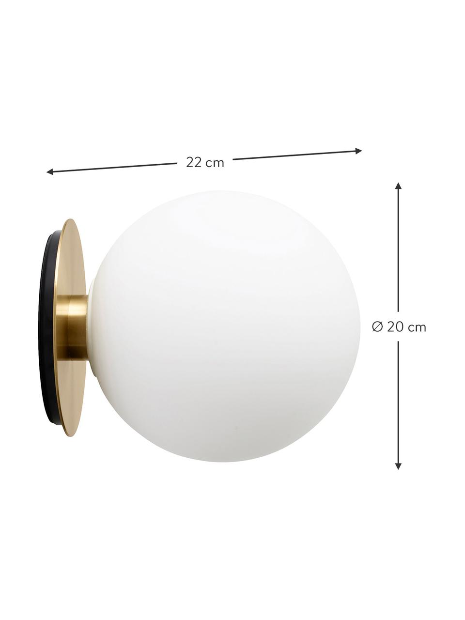 Aplique / Plafón LED TR Bulb, Pantalla: vidrio opalino, Fijación: latón cepillado, Latón, Ø 20 x F 22 cm