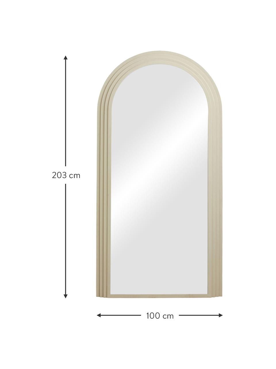 Specchio pendente Falco, Cornice: metallo, verniciato a pol, Superficie dello specchio: lastra di vetro, Beige chiaro, Larg. 100 x Alt. 203 cm