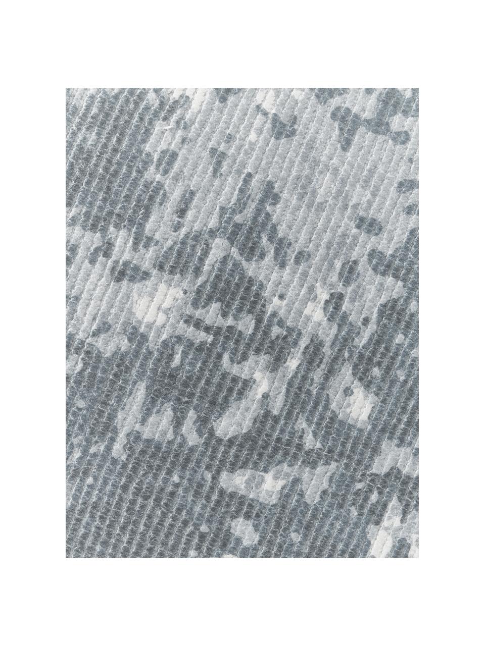 Ręcznie tkany chodnik z krótkim włosiem Nantes, 100% poliester z certyfikatem GRS, Szaroniebieski, S 80 x D 250 cm