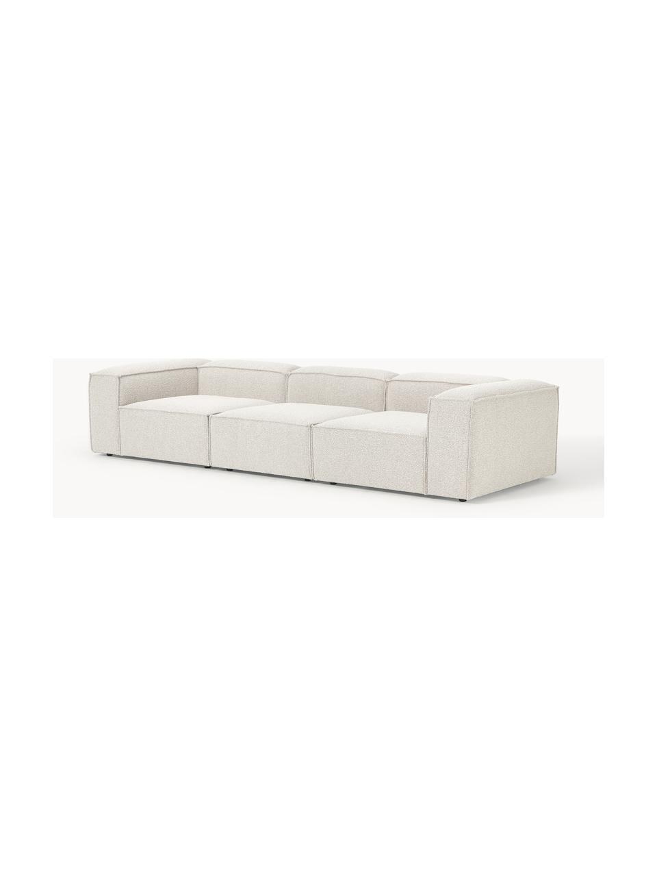 Modulárna bouclé pohovka Lennon (4-miestna), Buklé lomená biela, Š 327 x H 119 cm