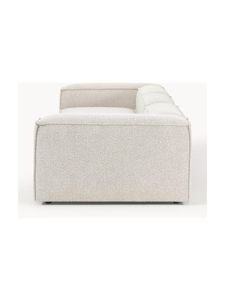 Modulares Sofa Lennon (4-Sitzer) aus Bouclé, Bezug: Bouclé (100 % Polyester) , Gestell: Massives Kiefernholz, Spe, Bouclé Off White, B 327 x T 119 cm