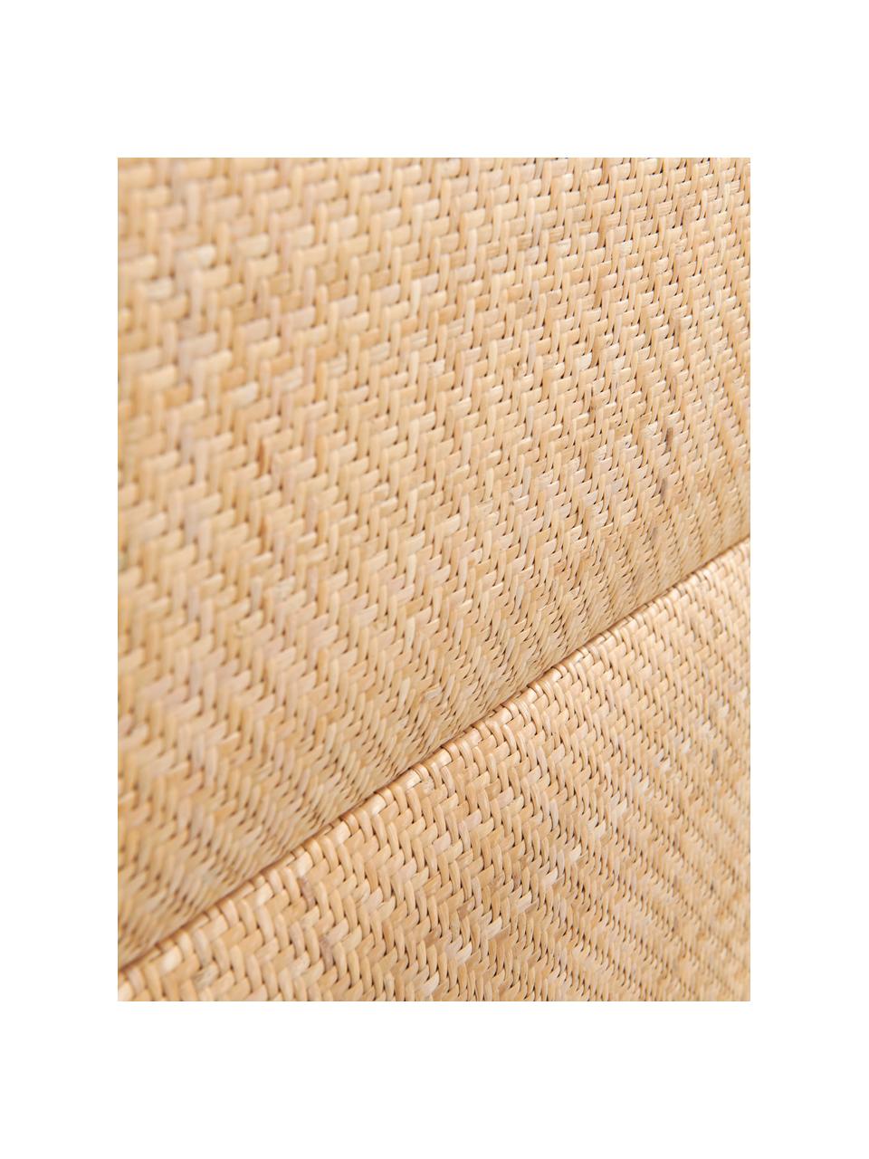 Zagłówek do łóżka z rattanu z drewnianą ramą Byrum, Drewno dębowe, drewno brzozowe, rattan, drewno warstwowe, Rattan, S 165 x W 85 cm