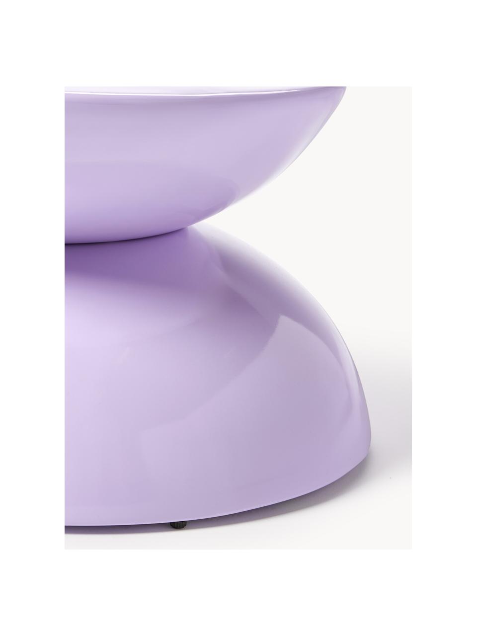 Interiérový/exteriérový odkládací stolek Gigi, Umělá hmota, kov s práškovým nástřikem, Levandulová, Š 65 cm, V 35 cm