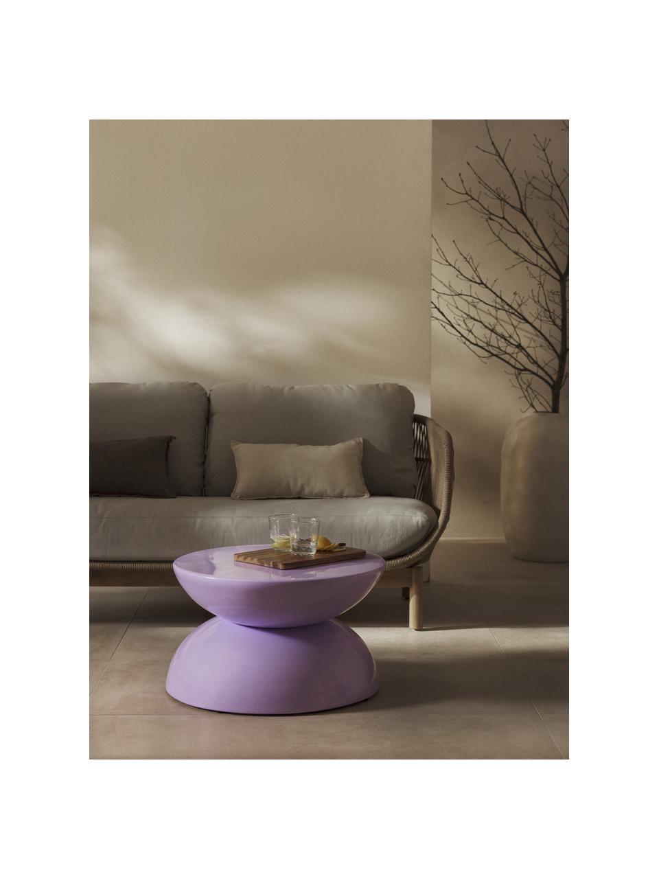 Wewnętrzny/zewnętrzny stolik pomocniczy Gigi, Tworzywo sztuczne, metal malowany proszkowo, Lawendowy, S 65 x W 35 cm