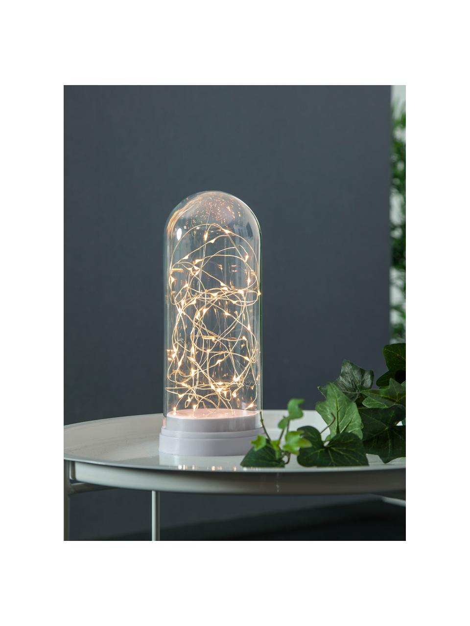 LED Leuchtobjekt Dome, batteriebetrieben, Kunststoff, Glas, Weiß, Transparent, Ø 11 x H 25 cm