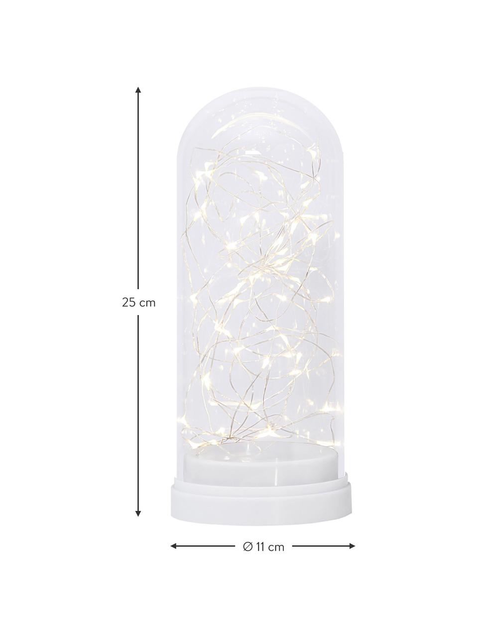 Dekorativní LED svítidlo na baterie Dome, Bílá, transparentní, Ø 11 cm, V 25 cm