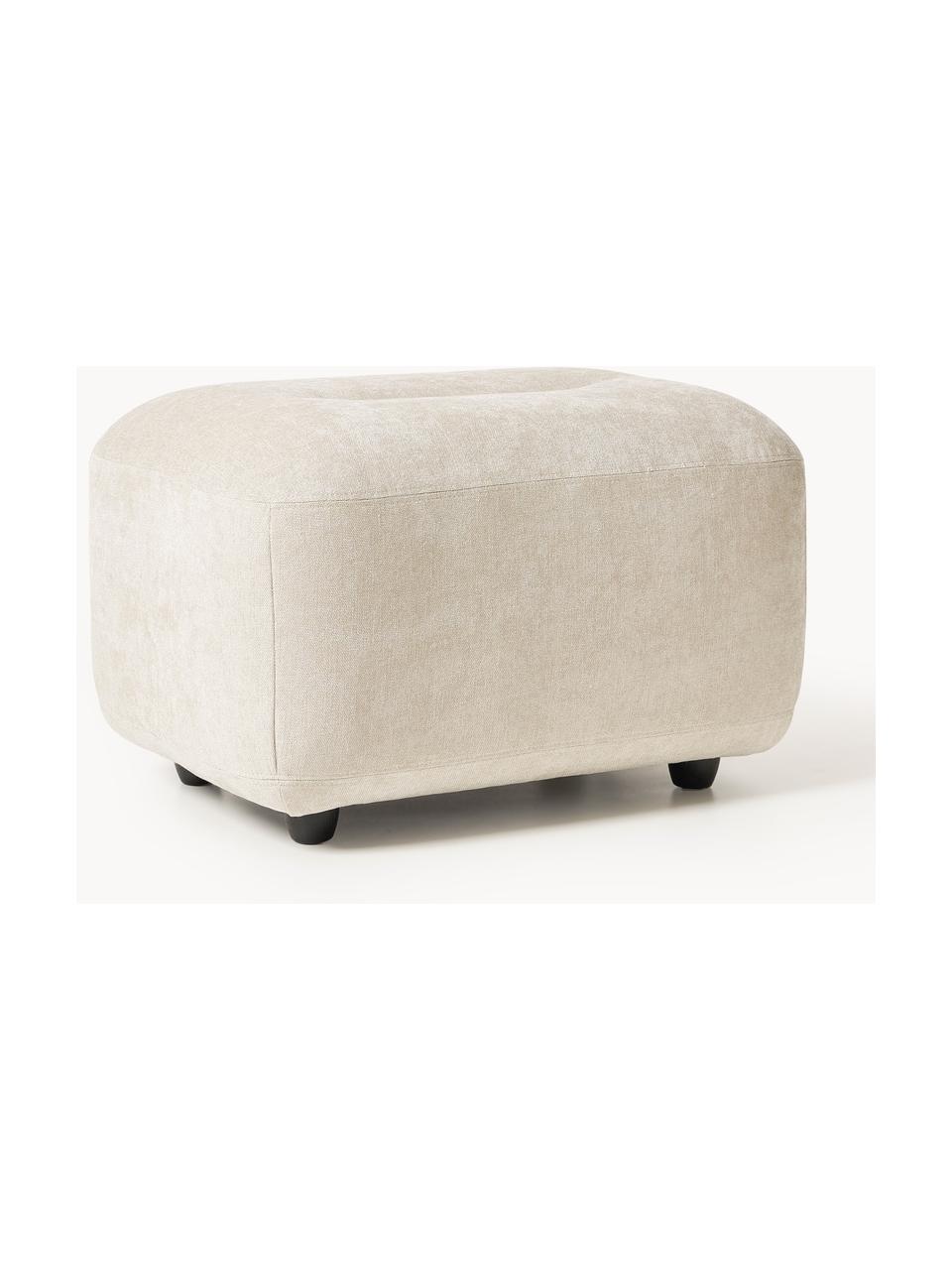 Hocker Stella, Bezug: 85 % Polyester, 15 % Baum, Gestell: Massives Buchenholz, Span, Füße: Kunststoff, Webstoff Off White, B 71 x H 43 cm