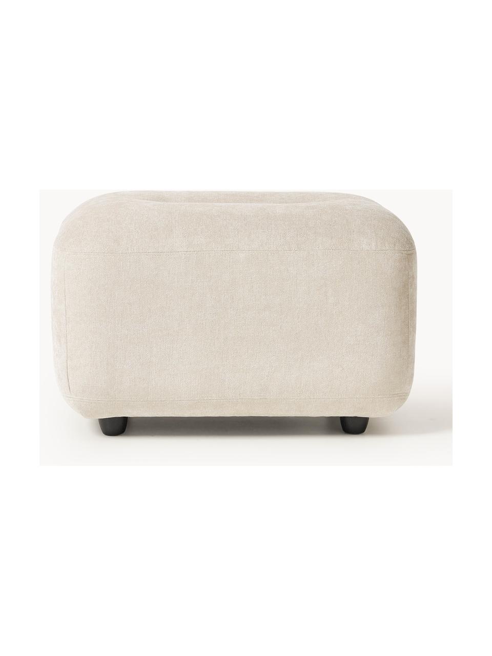 Hocker Stella, Bezug: 85 % Polyester, 15 % Baum, Gestell: Massives Buchenholz, Span, Füße: Kunststoff, Webstoff Off White, B 71 x H 43 cm