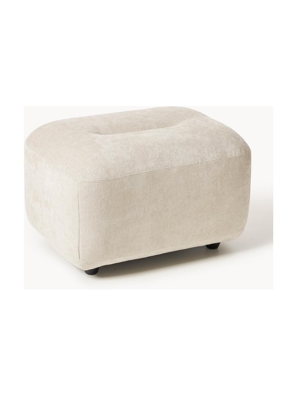 Hocker Stella, Bezug: 85 % Polyester, 15 % Baum, Gestell: Massives Buchenholz, Span, Webstoff Off White, B 71 x H 43 cm