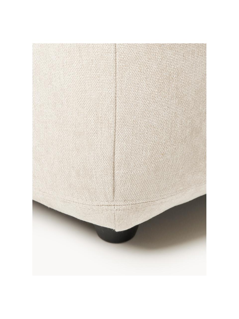 Hocker Stella, Bezug: 85 % Polyester, 15 % Baum, Gestell: Massives Buchenholz, Span, Füße: Kunststoff, Webstoff Off White, B 71 x H 43 cm