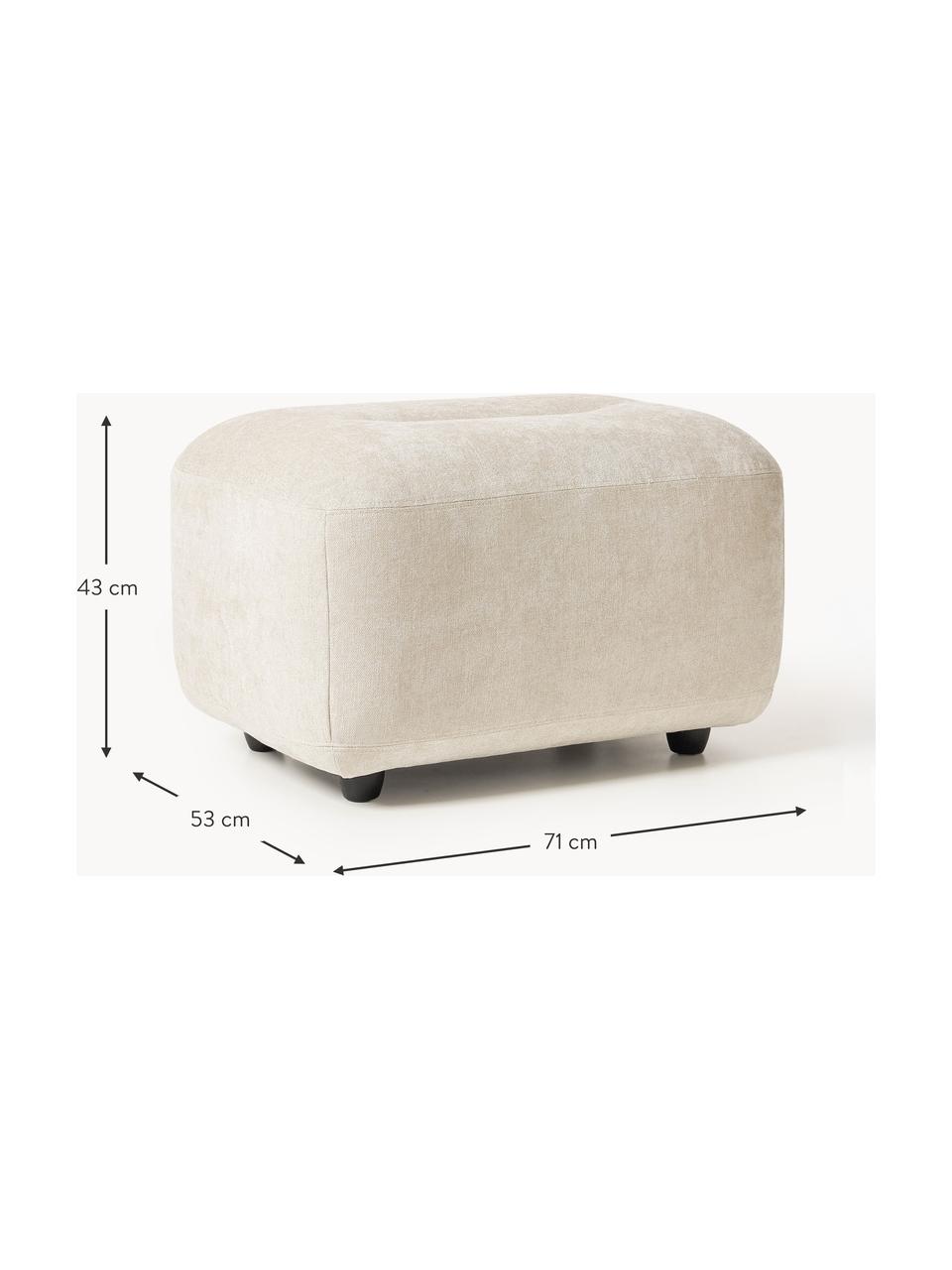 Hocker Stella, Bezug: 85 % Polyester, 15 % Baum, Gestell: Massives Buchenholz, Span, Webstoff Off White, B 71 x H 43 cm