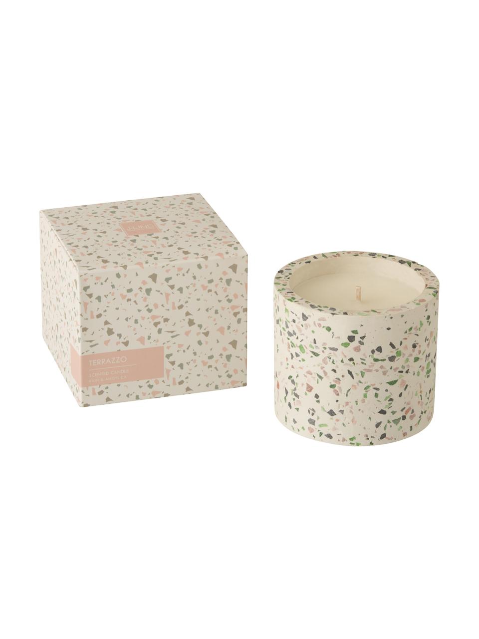 Bougie parfumée Terrazzo, Couleur crème, rose, vert, Ø 11 x haut. 9 cm