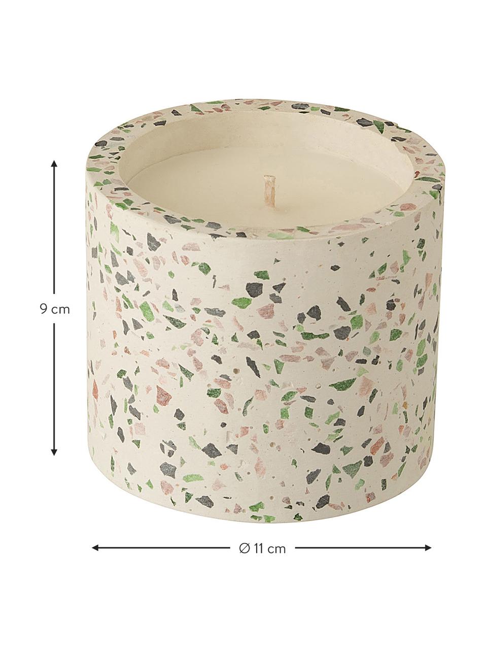 Świeca zapachowa Terrazzo, Odcienie kremowego, blady różowy, zielony, Ø 11 x W 9 cm