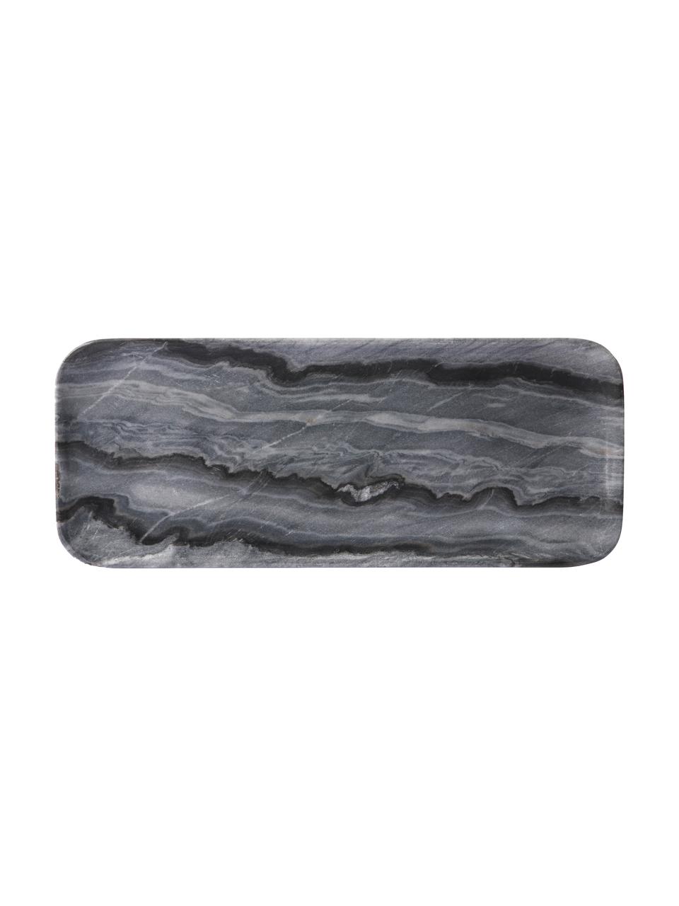 Servírovací tác Tina, Mramor, Tmavě šedá, mramorovaná, Š 12 cm, H 30 cm