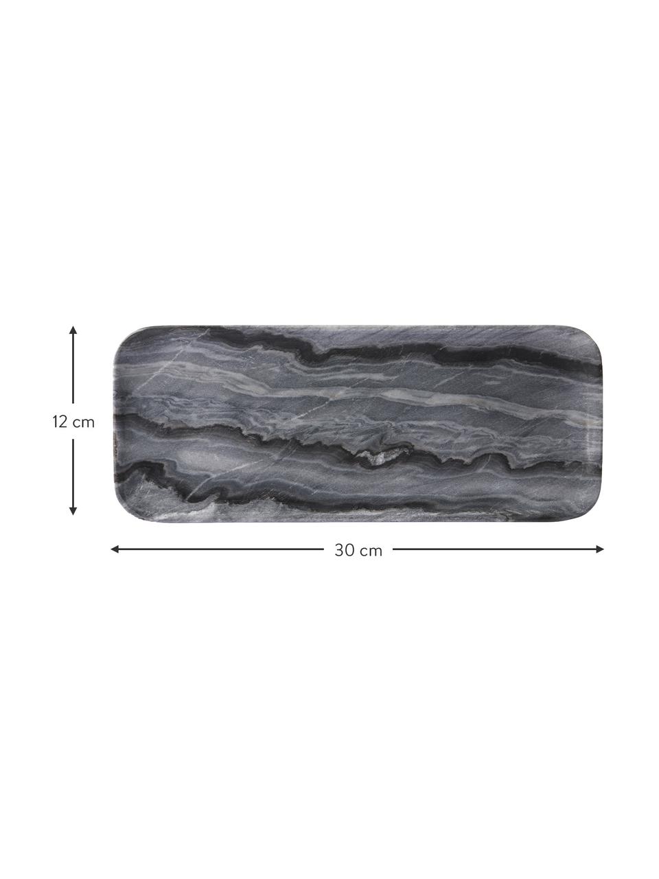 Servírovací tác Tina, Mramor, Tmavě šedá, mramorovaná, Š 12 cm, H 30 cm