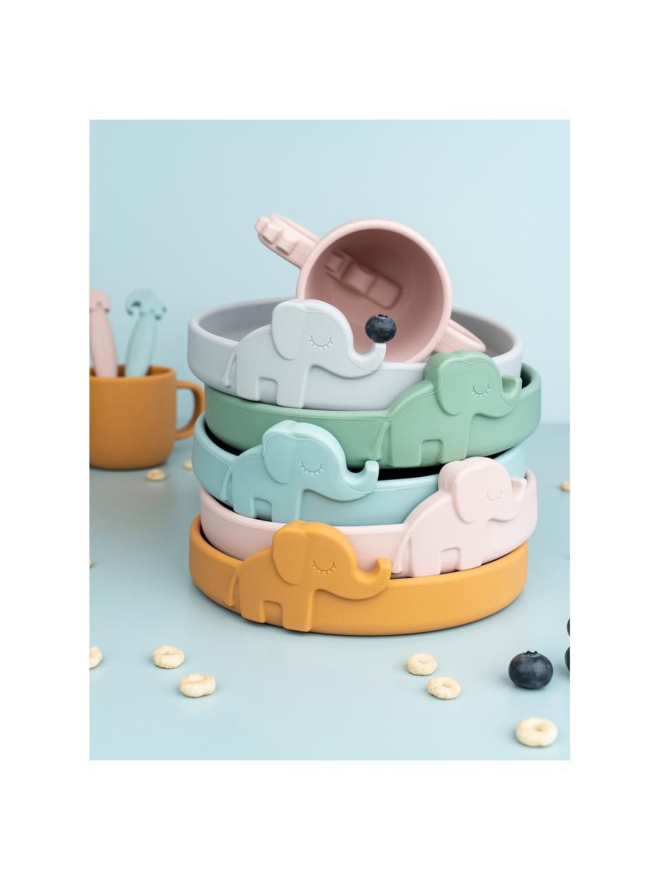 Kinder-Teller Peekaboo, 100 % Silikon, Salbeigrün, Ø 16 cm