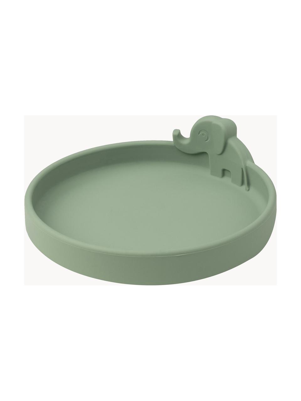 Plato infantil Peekaboo, 100% silicona, Verde salvia, Ø 16 cm