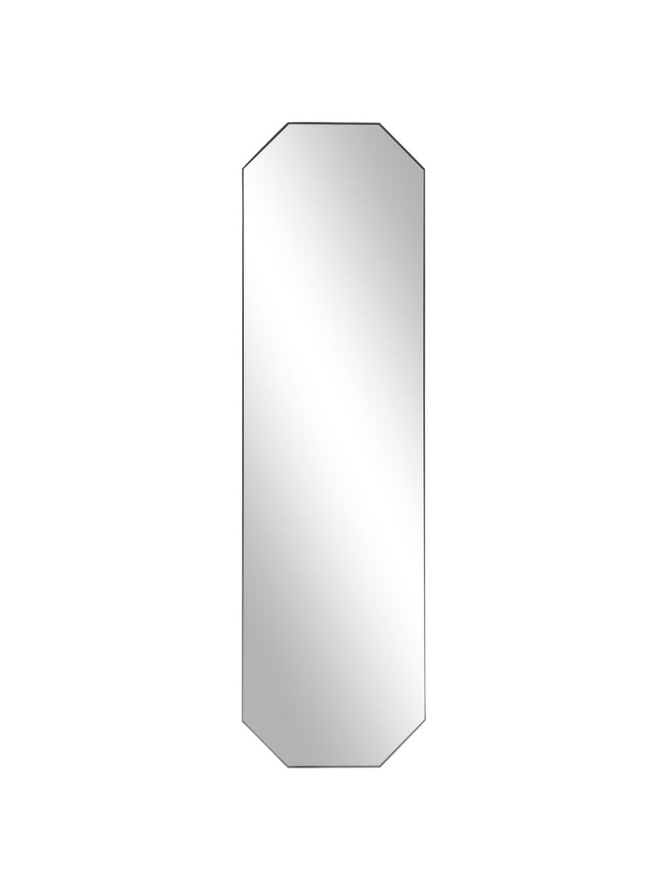 Specchio angolare da parete  con cornice in metallo nero Isabella, Struttura: metallo rivestito Superfi, Retro: pannello di fibra a media, Nero, Larg. 40 x Alt. 140 cm