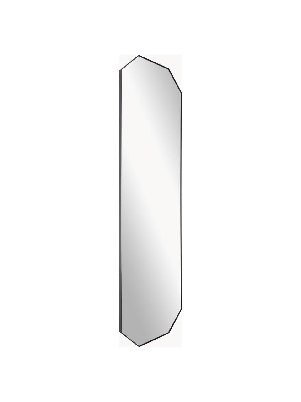 Espejo de pared octogonal Isabella, Espejo: cristal, Parte trasera: tablero de fibras de dens, Negro, An 40 x Al 140 cm