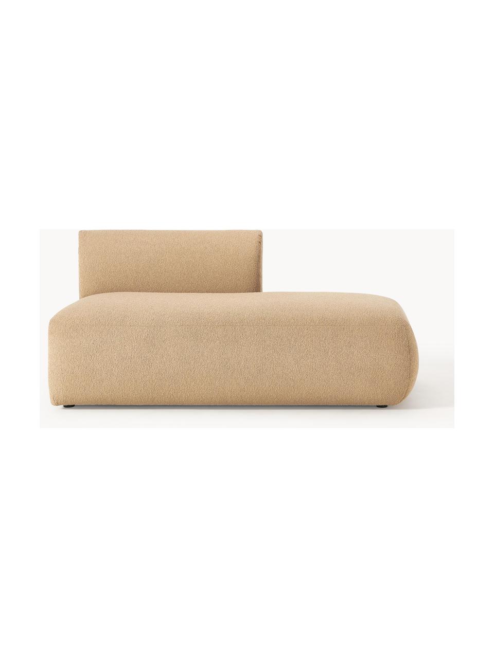 Chaise longue componibile in bouclé Sofia, Rivestimento: bouclé (100% poliestere) , Struttura: legno di abete rosso, tru, Piedini: plastica Questo prodotto , Bouclé beige, Larg. 159 x Prof. 103 cm, schienale a sinistra