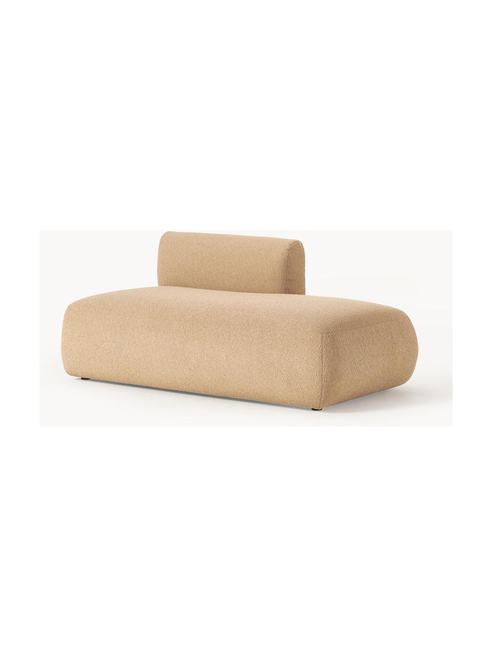 Diván modular en tejido bouclé Sofia, Tapizado: tejido bouclé (100% polié, Estructura: madera de abeto, tablero , Patas: plástico Este producto es, Bouclé beige, An 159 x F 103 cm, respaldo izquierdo