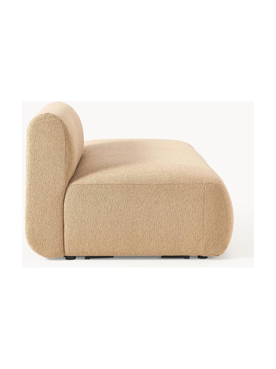 Modulo componibile in tessuto bouclé Sofia, Rivestimento: bouclé (100 % poliestere), Struttura: legno di abete rosso, cer, Piedini: plastica, Bouclé beige, Larg. 160 x Prof. 103 cm, schienale a sinistra