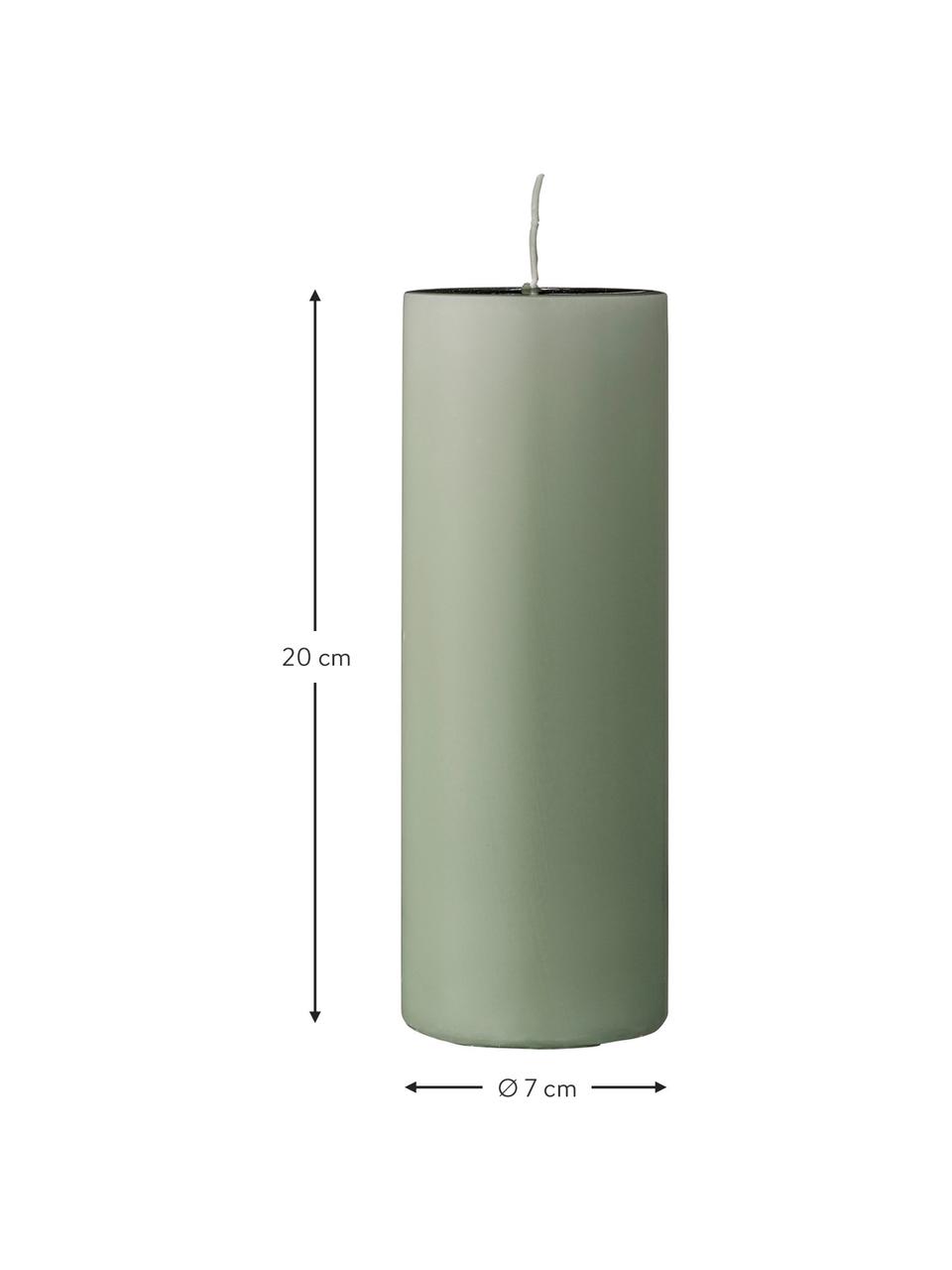 Svíčka Lulu, Vosk, Světle zelená, Ø 7 cm, V 20 cm