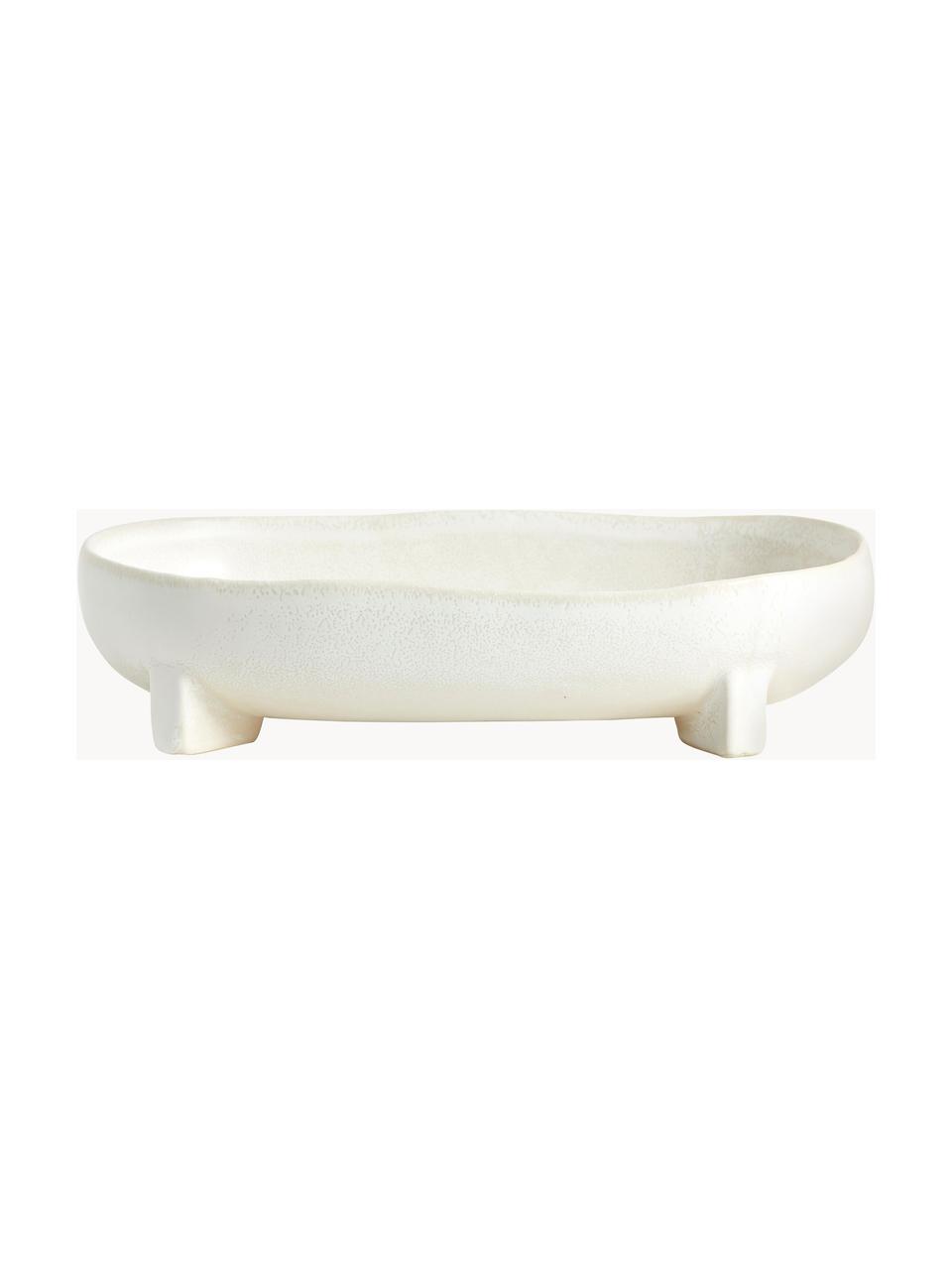 Ručne vyrobená servírovacia misa z keramiky Pemba, Keramika, Lomená biela, D 23 x Š 14 cm
