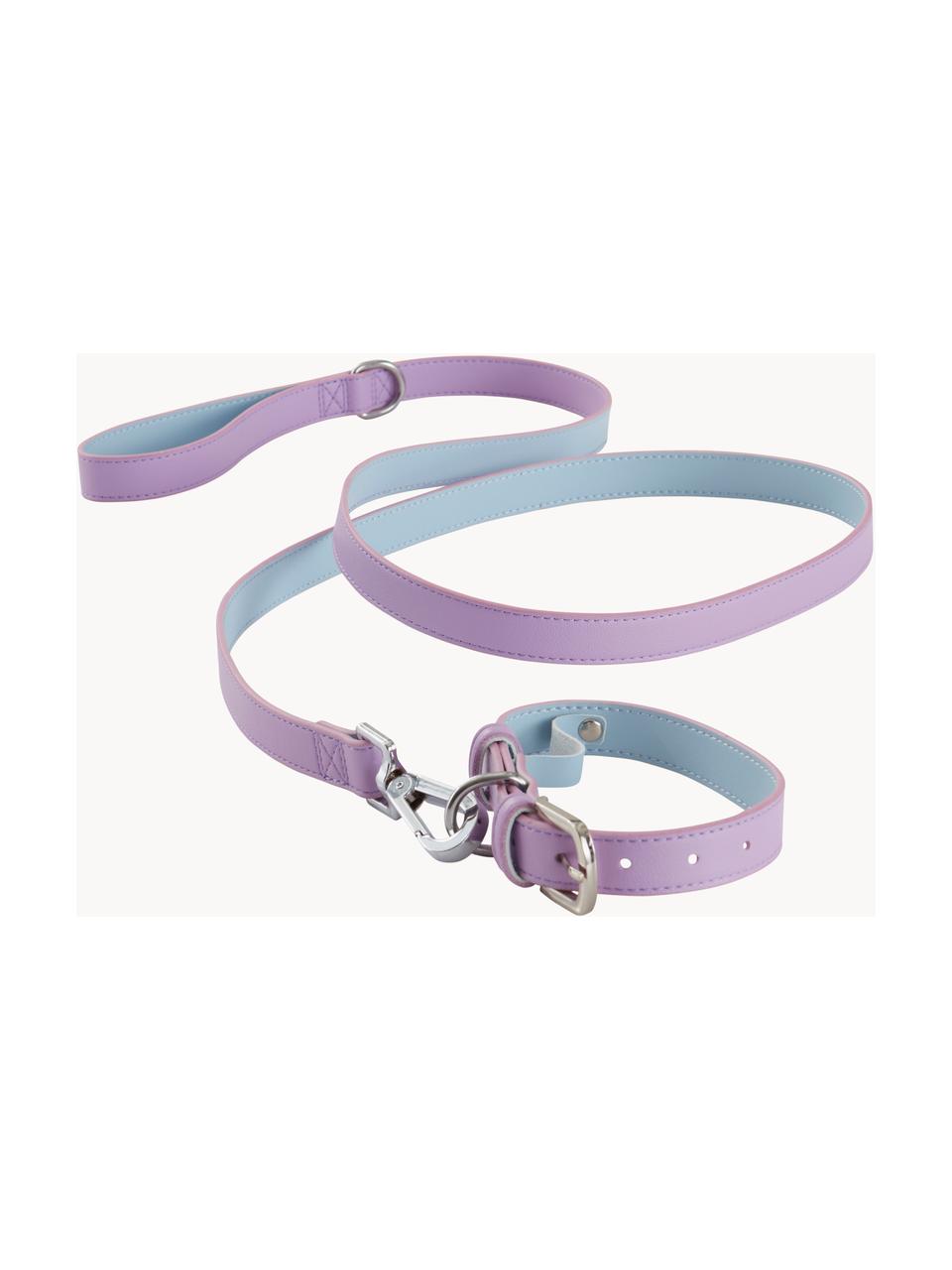 Haustier-Halsband Inu, Kunstleder, Lavendel, Hellblau, L 30/38 cm