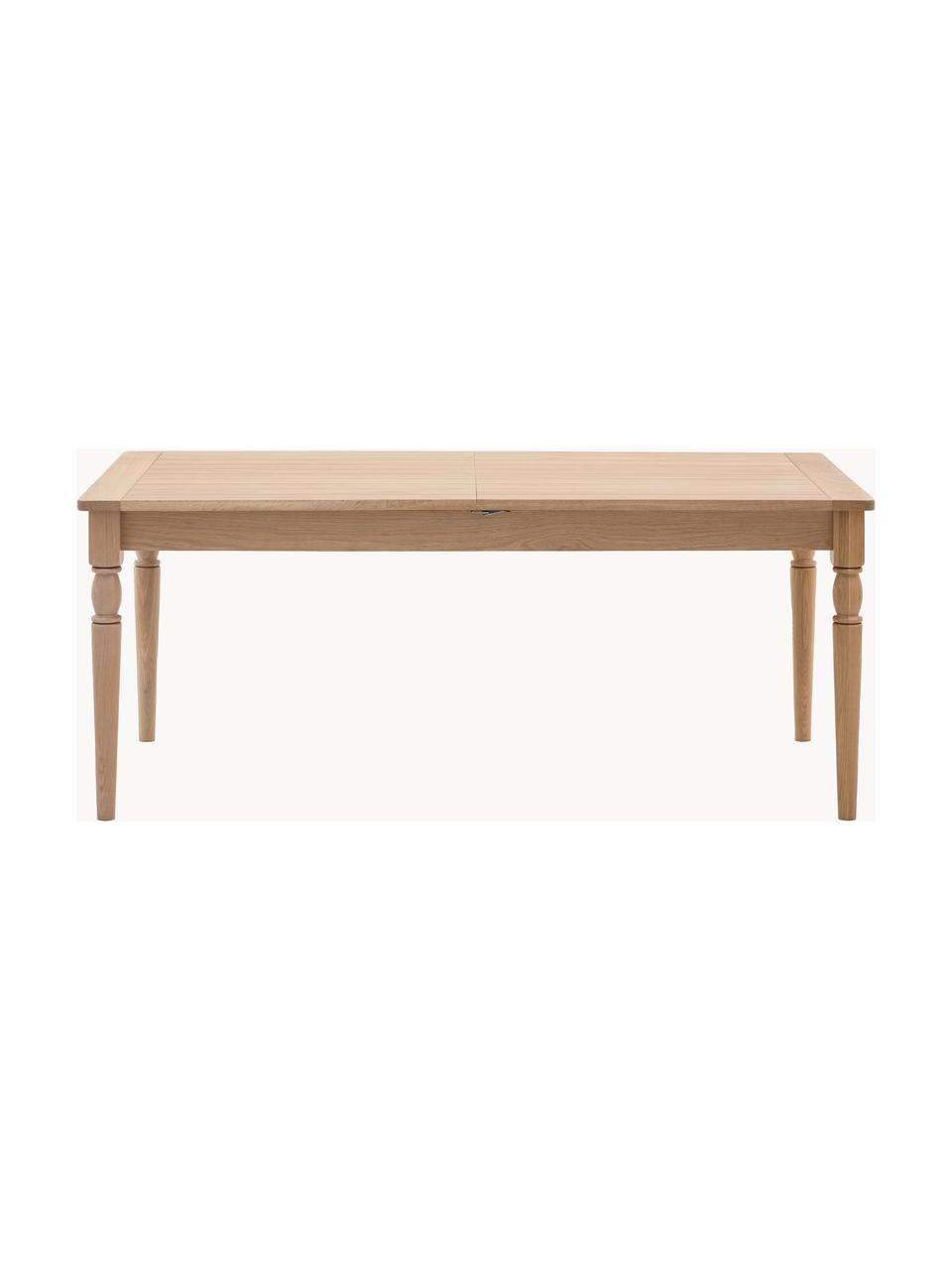 Ručne vyrobený drevený rozkladací jedálenský stôl Eton, 180 - 230 x 95 cm, Dubové drevo, Š 180 - 230 x H 95 cm