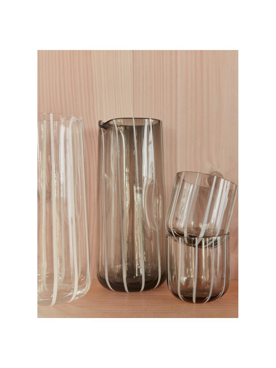 Carafe à eau soufflée bouche Mizu, 1,3 L, Verre, Gris, blanc, 1,3 L