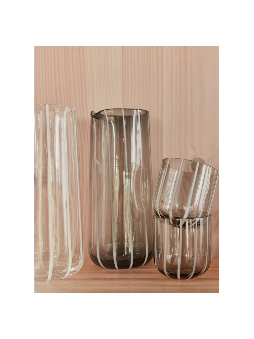 Caraffa acqua in vetro soffiato Mizu,1,3 L, Vetro, Grigio, bianco, 1.3 L