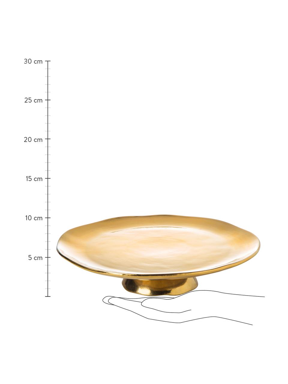 Plat à gâteau porcelaine dorée Funky Table Ø 31 cm, Porcelaine, Couleur dorée, Ø 31 x haut. 6 cm