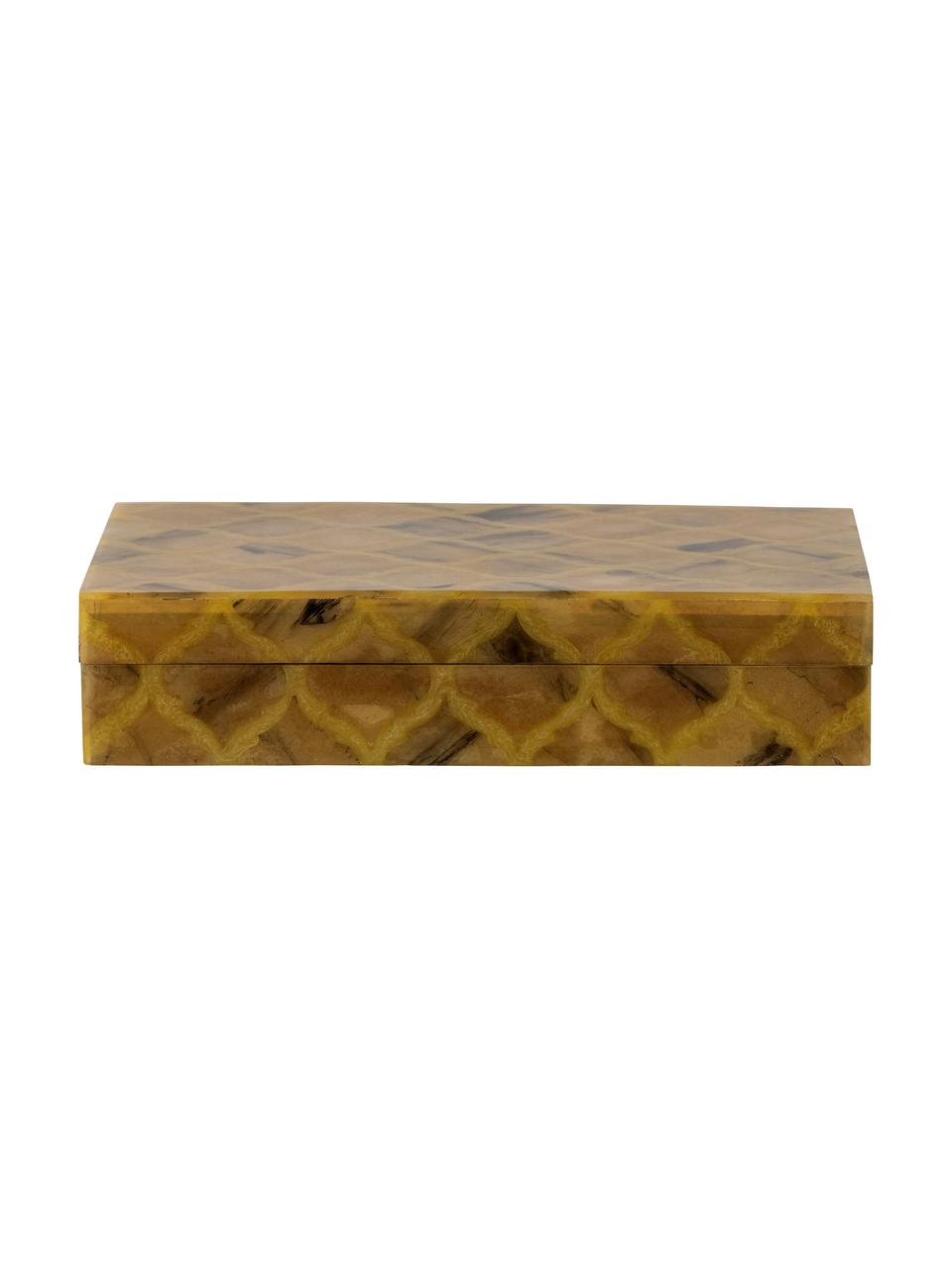 Coffret à bijoux Limon, Résine, MDF (panneau en fibres de bois à densité moyenne), Ambré, larg. 23 x haut. 5 cm